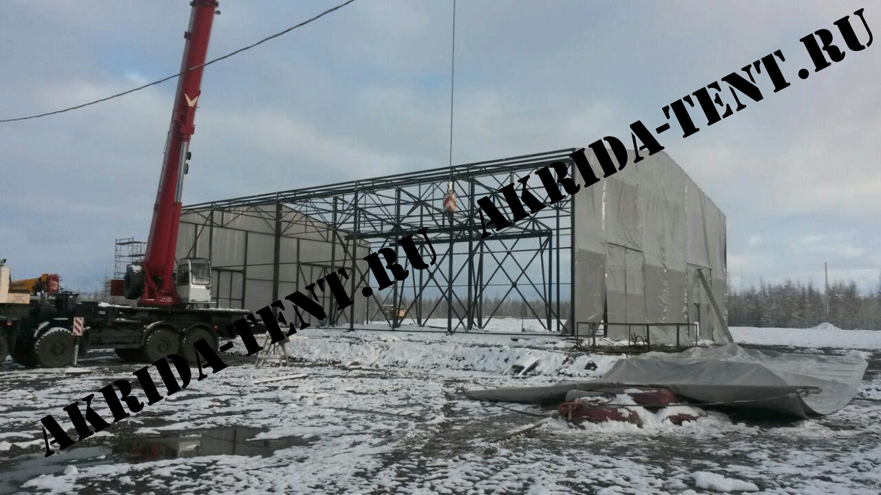 Ангар ПВХ каркасно-тентовый с кранбалкой